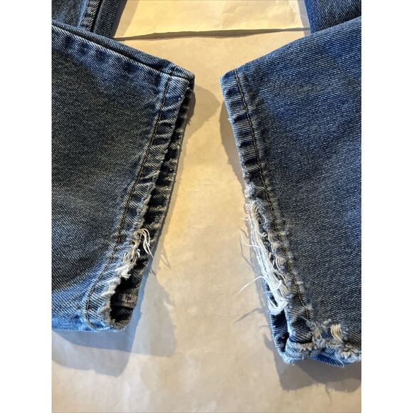 Levi’s 550 Mens 38x29 Relaxed Fit Medium Wash Y2K Denim Jeans Blue Distressed - Picture 5 of 16